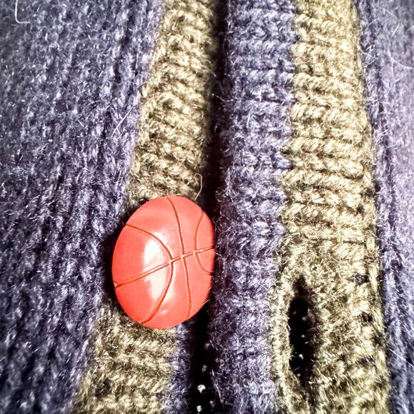 Christopher & Banks Vintage Football Theme Embroidered Cardigan L - Picture 4 of 8